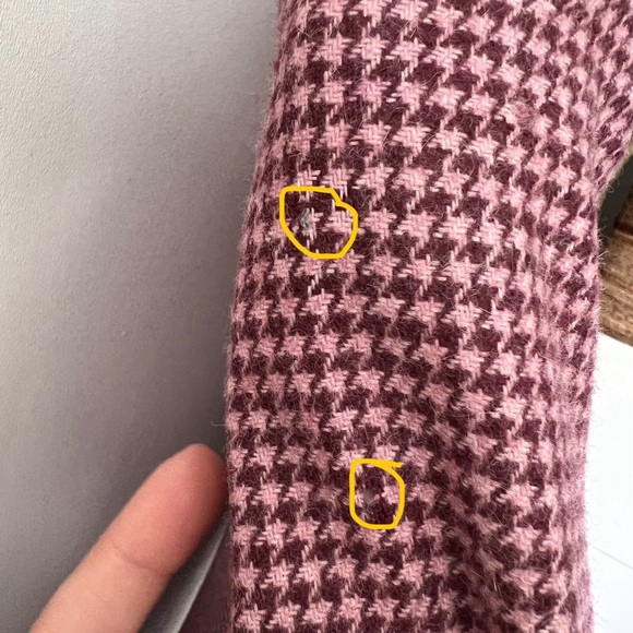 VERONICA BEARD | Pink Burgundy Houndstooth Alpaca Wool Blend Dickey Blazer - Picture 5 of 8